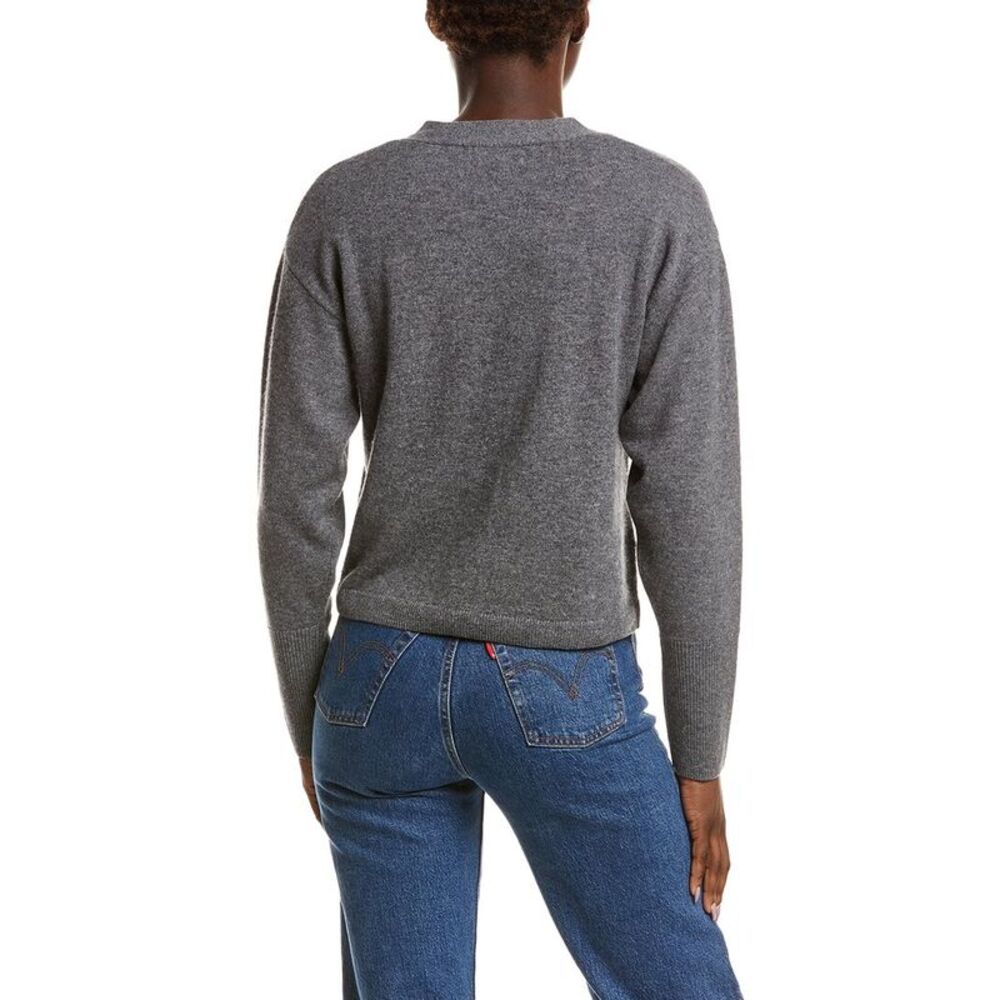 Naadam Womens Cashmere Blouson Cardigan, Gray - Picture 2 of 3